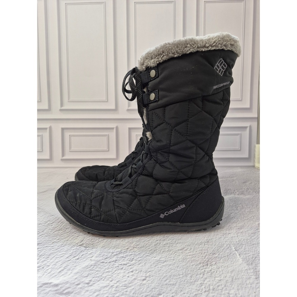 Columbia Minx Mid II Black Waterproof Quilted‎ Insulated Snow Boots Womens 10.5